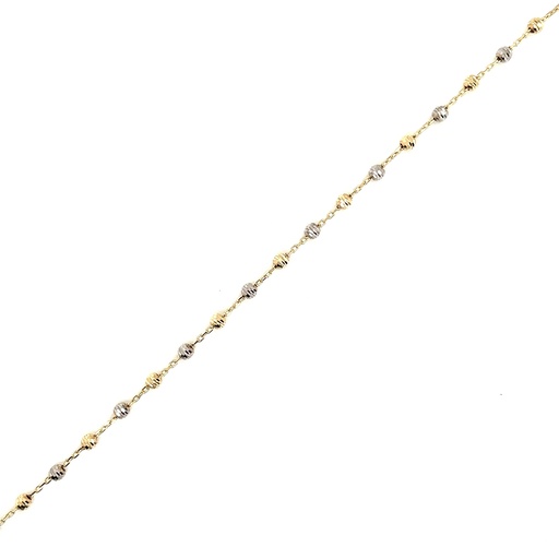 [GA0241] Bicolor gold bracelet with beads