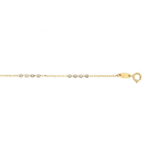 Gold bracelet Anchor link with Balls