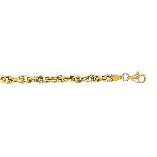 [GA0253] Yellow gold bracelet Fantasy twisted 4.8mm wide