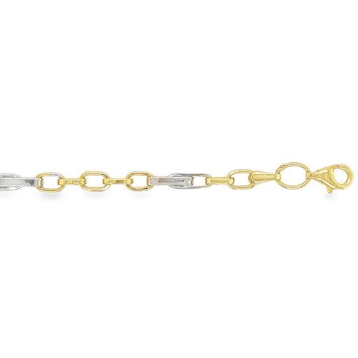 [GA0257] Bicolor gouden bedelarmband