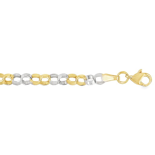 [GA0258-19] Bicolor gold bracelet 4mm wide