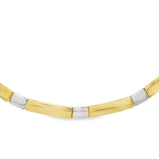 [GC0215] Bicolor gouden collier 4,2mm breed