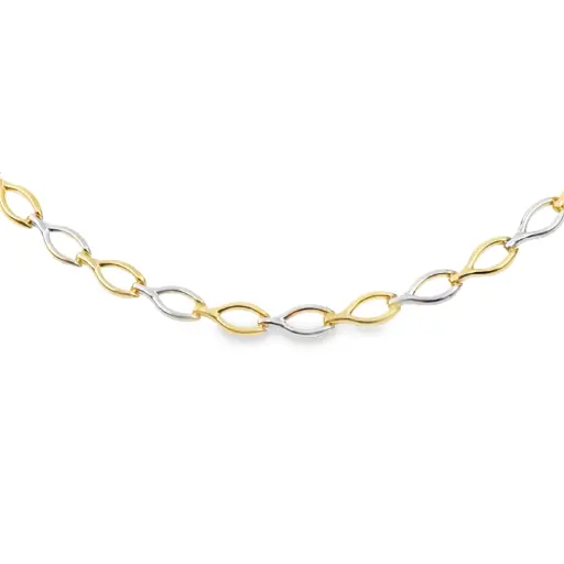 [GC0225] Bicolor gold necklace Fantasy 5.5mm wide