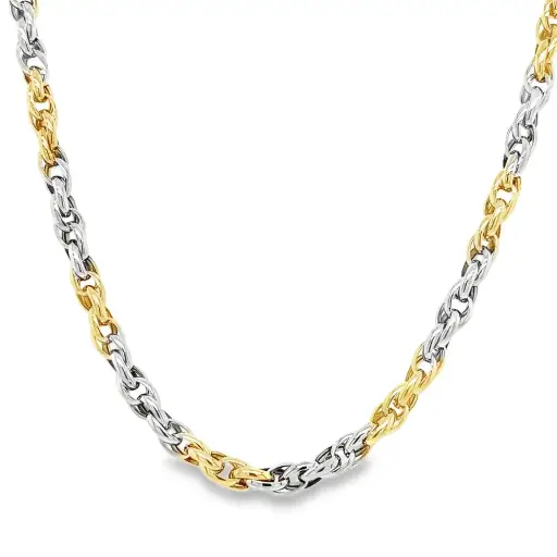 [GC0229] Bicolor gold necklace Fantasy Twisted
