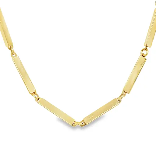 [GC0231] Geelgouden collier met buisschakel 2,6mm breed