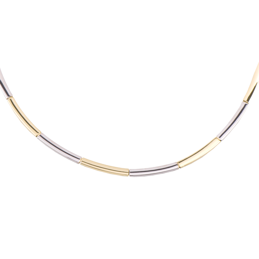 [GC0232] Bicolor gouden collier 3mm breed