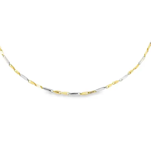 [GC0235] Bicolor gold necklace Fantasy 1.3mm
