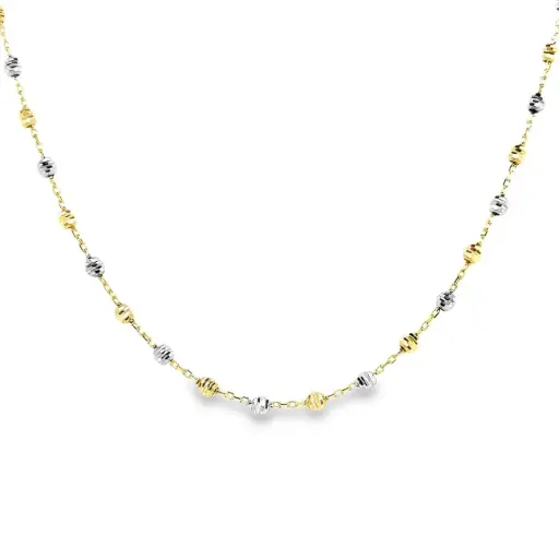 [GC0241] Bicolor gold necklace with dots