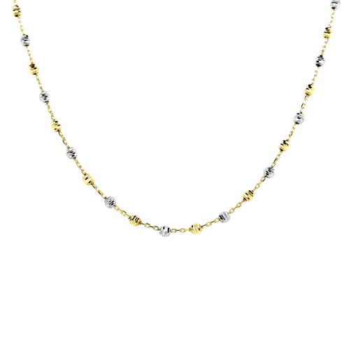 [GC0241] Bicolor gouden collier met bolletjes