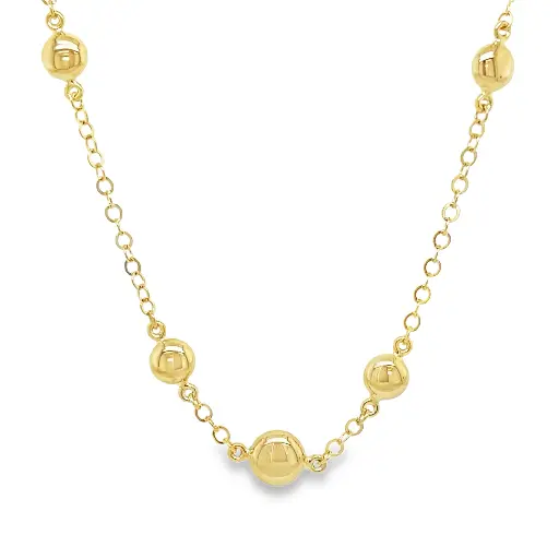 [GC0252] Geelgouden collier Fantasie met Bolletjes