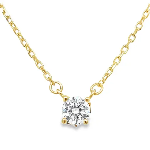 [GC0276] Geelgouden collier met Zirkonia stenen hanger