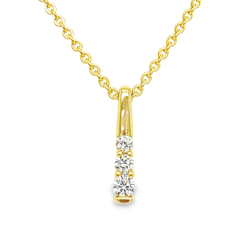 [GC0284] Yellow gold necklace with Zirconia stone pendant 45cm