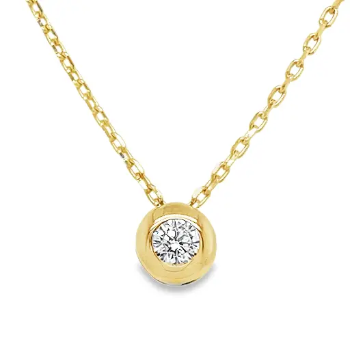 [GC0286] Yellow gold necklace with Zirconia stone pendant 42-45 cm
