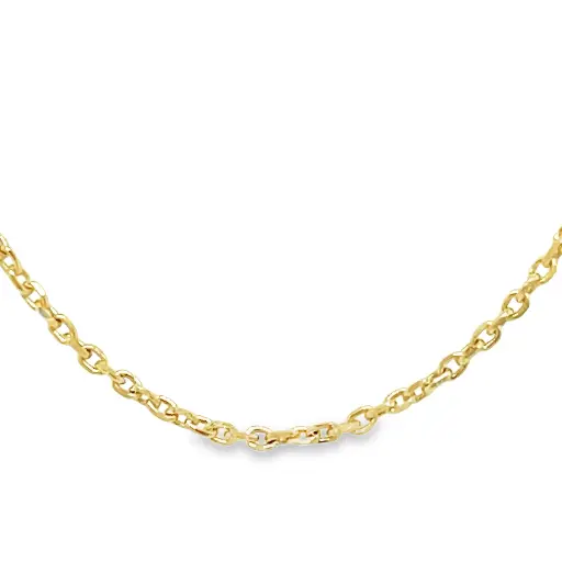 [GC0332-42] Yellow gold necklace Anchor link 39-42cm & 0.9mm wide