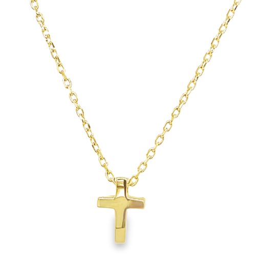[GC0351] Yellow gold necklace Anchor link with Cross