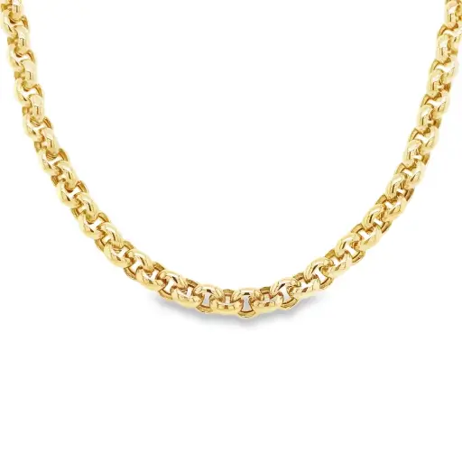 [GC0372] Yellow gold belcher chain necklace 44 cm WRSM