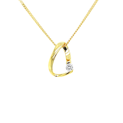 [GH0523] Geelgouden hanger Fantasie met Zirkonia stenen