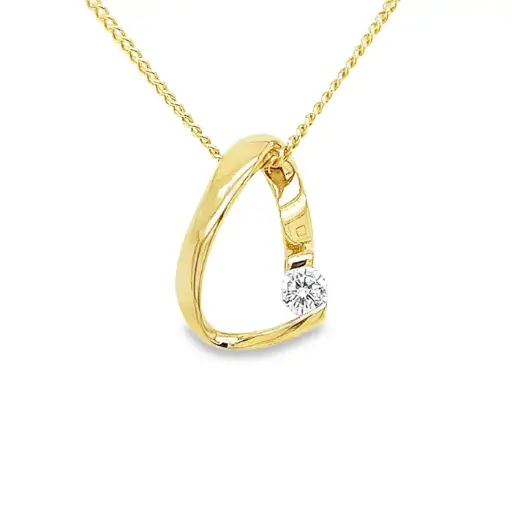 [GH0523] Geelgouden hanger Fantasie met Zirkonia stenen