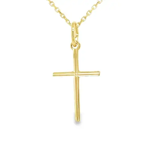 [GH0529] Yellow gold pendant Cross 10mm wide