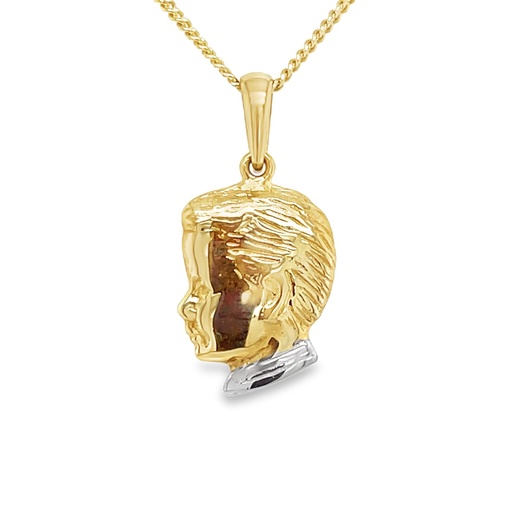 [GH0541] Bicolor gold pendant Children's head Boy 9.6mm wide