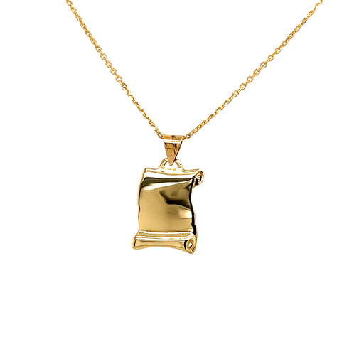 [GH0565] Geelgouden hanger Perkament 12mm breed