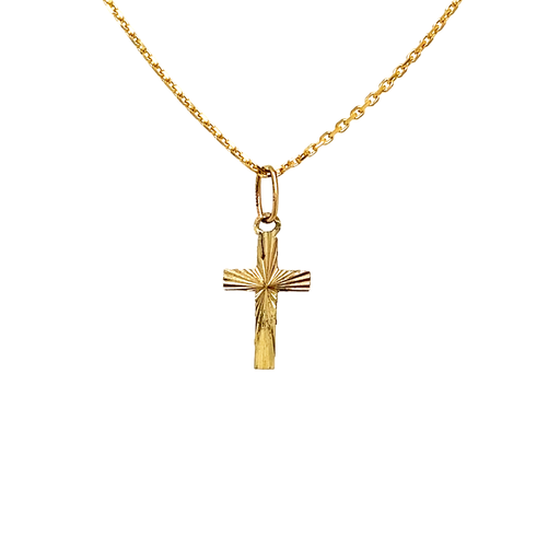 [GH0567] Yellow gold pendant Cross 7.6mm wide