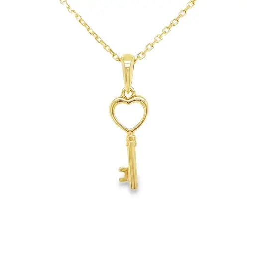[GH0573] Yellow gold pendant Key to Love