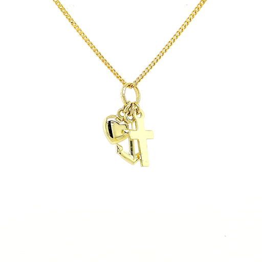 [GH0577] Geelgouden hanger Geloof, Hoop en Liefde