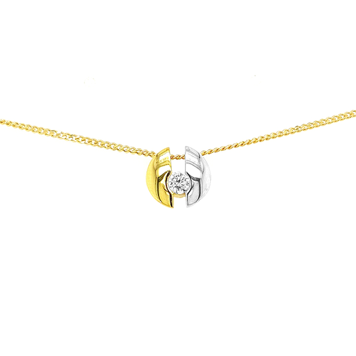 [GH0579] Bicolor gold pendant Fantasy with Zirconia stone