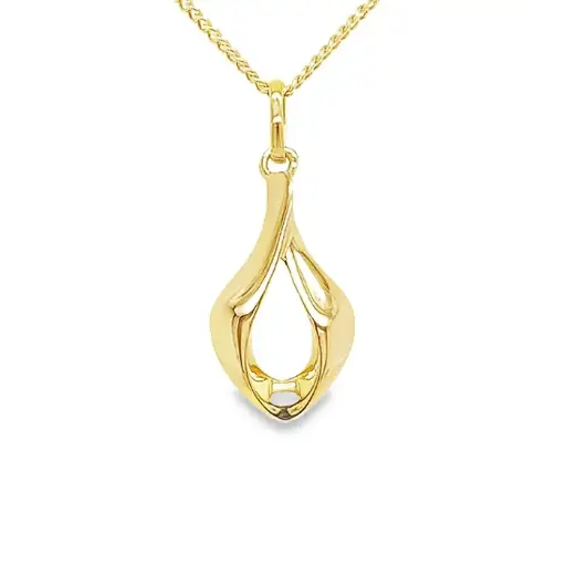 [GH0580] Geelgouden hanger Fantasie