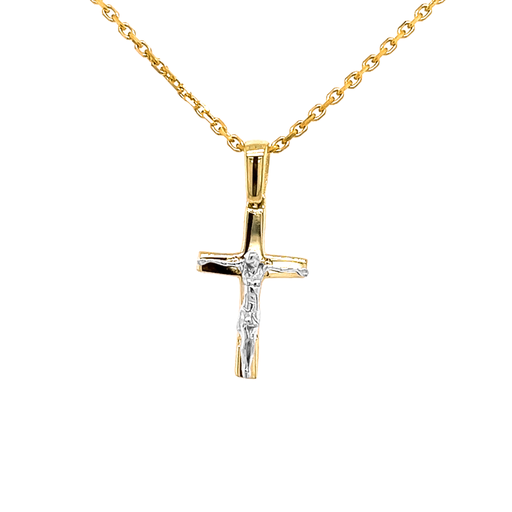 [GH0600] Bicolor gouden Crucifix Kruis