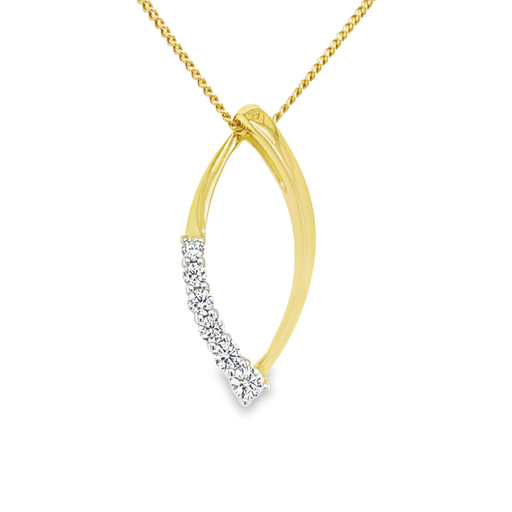 [GH0613] Geelgouden hanger Fantasie met Zirkonia