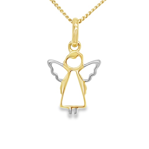 [GH0615] Bicolor gouden hanger Engeltje