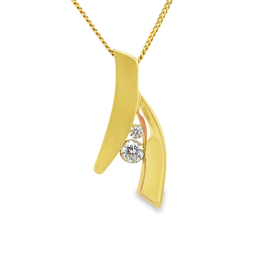 [GH0625] Yellow gold pendant Matte/ Gloss with Zirconia