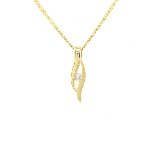 [GH0752] Yellow gold pendant Fantasy with Zirconia stone 4.9mm wide