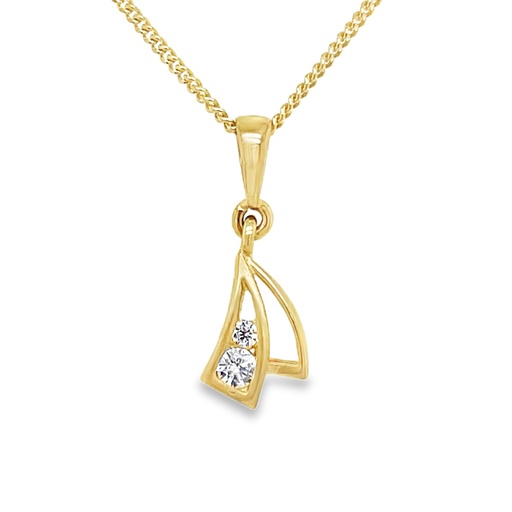 [GH0779] Yellow gold pendant Fantasy with Zirconia stones
