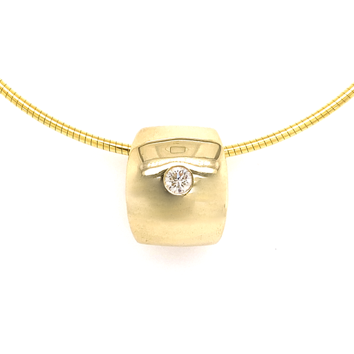 [GHE0634] Yellow Gold Pendant with Brilliant 0.24 Carats p1 TC