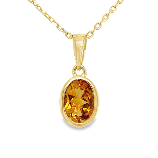 [GHE2272] Yellow gold pendant with Citrine