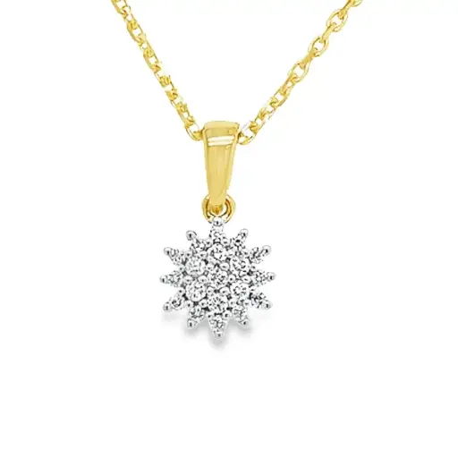[GHE0970] Yellow gold pendant with 0.12 carat Diamond SI1, H