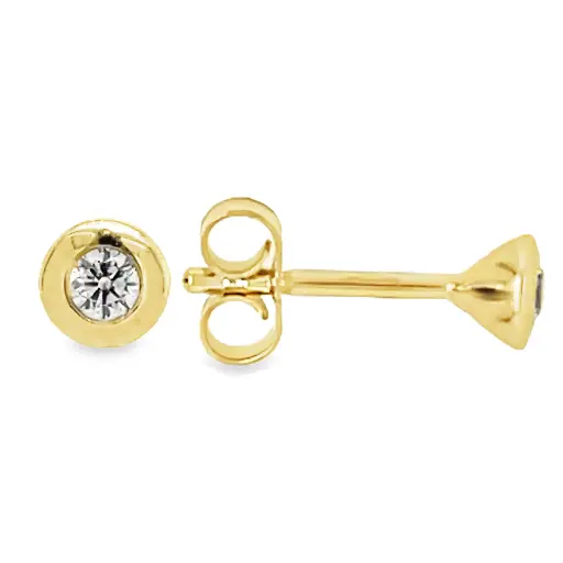 [GO0796] Geelgouden oorknoppen met Zirkonia steen 4,3mm