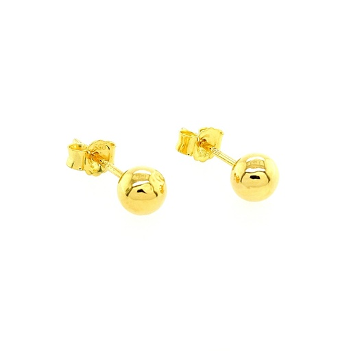 [GO0819] Yellow gold stud earrings ball 5mm