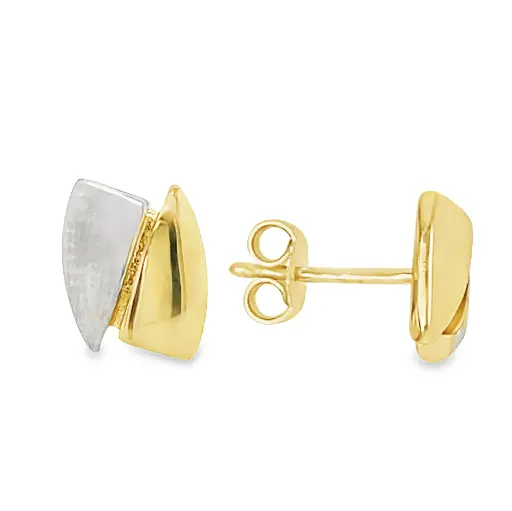 [GO0824] Bicolor gouden oorknoppen Fantasie