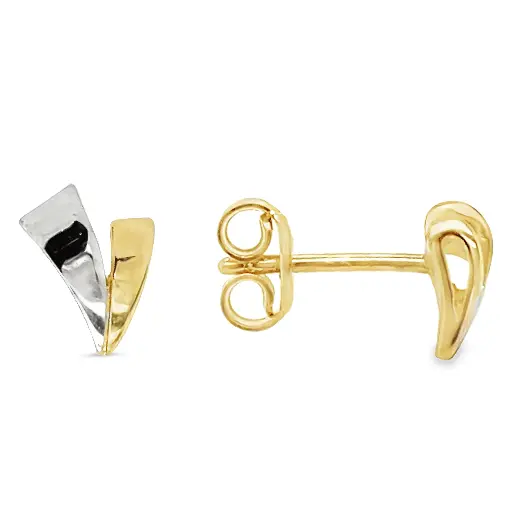 [GO0866] Bicolor gouden oorknoppen Fantasie