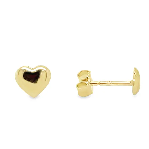 [GO0874] Yellow gold stud earrings Heart