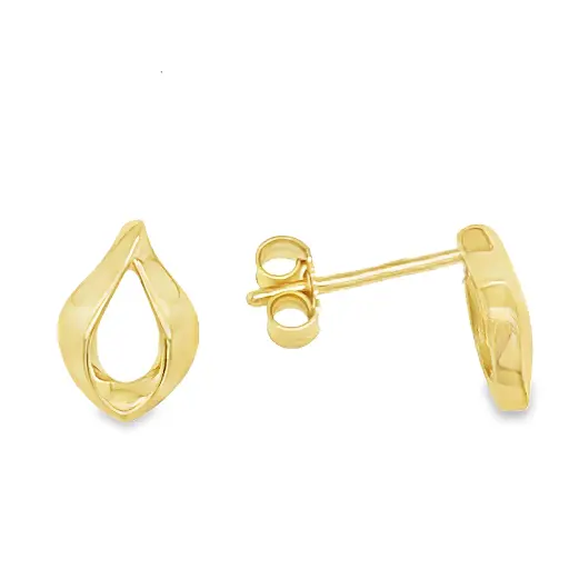[GO0879] Yellow gold stud earrings Fantasy