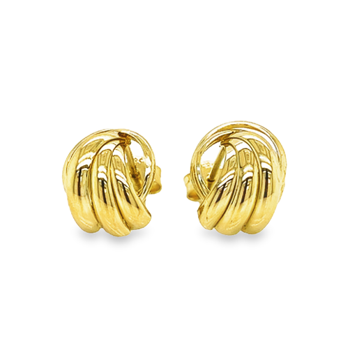 [GO0883] Yellow gold stud earrings Fantasy