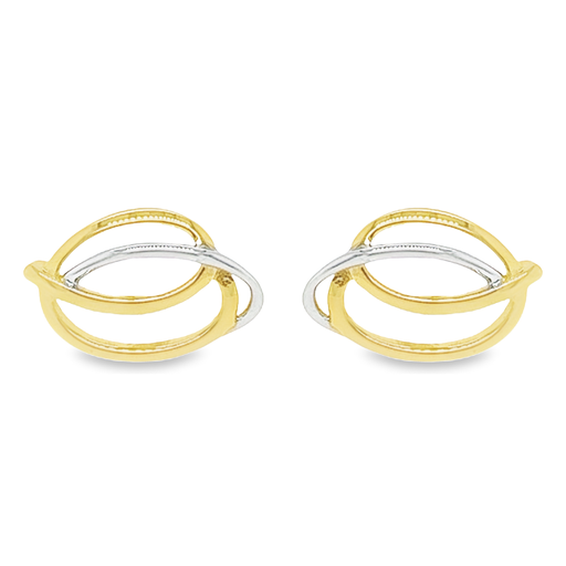 [GO0898] Bicolor gouden oorstekers Fantasie