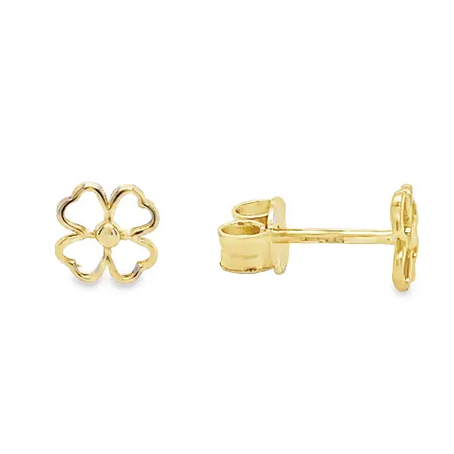 [GO0912] Yellow gold earrings Clover