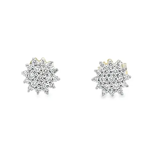 [GOE0970] Yellow gold ear studs with 0.25 carat Diamond SI1, H