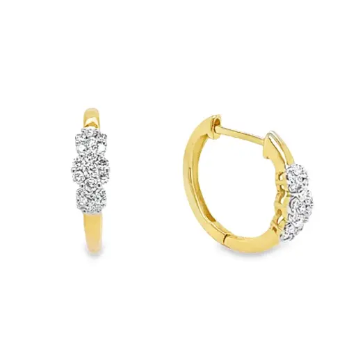 [GOE0972] Yellow gold earrings with diamond 0.34 carats